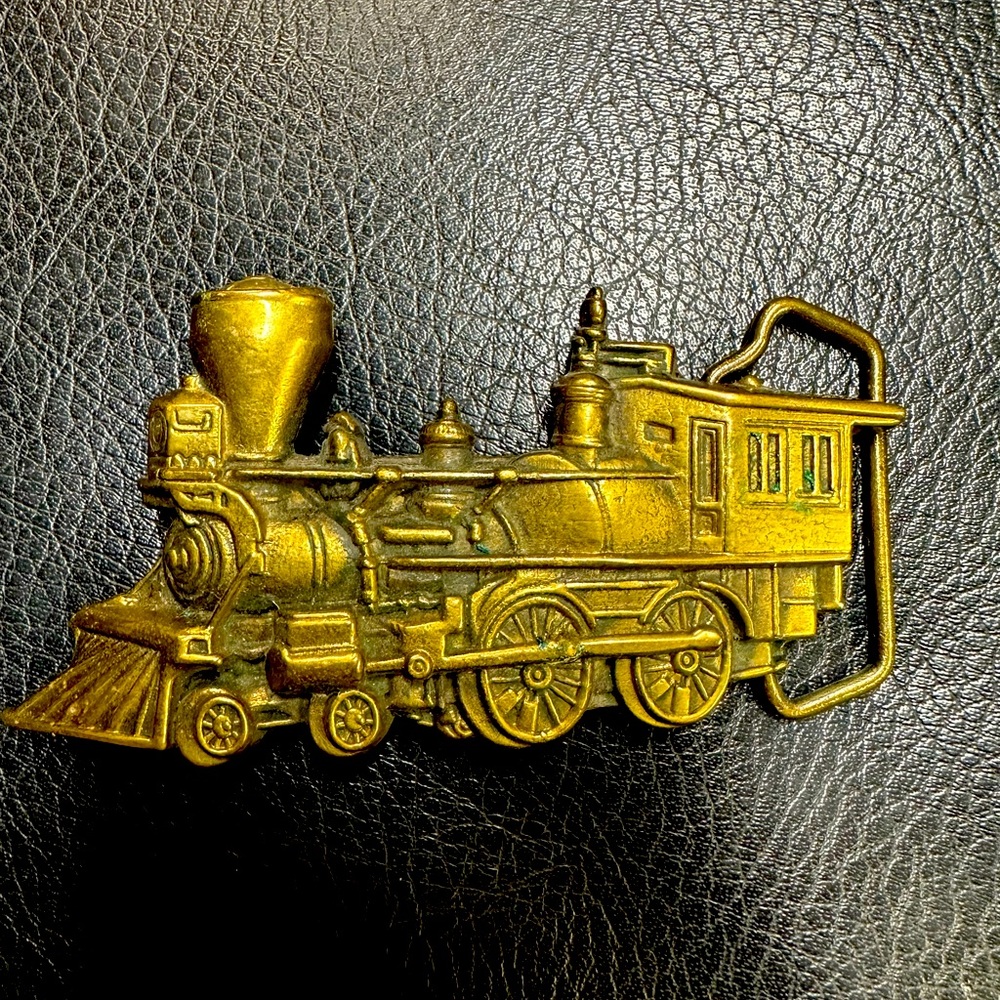 Vintage Baron Buckle Locomotive Train Engine 6101 Solid Brass Belt Buckle 1978